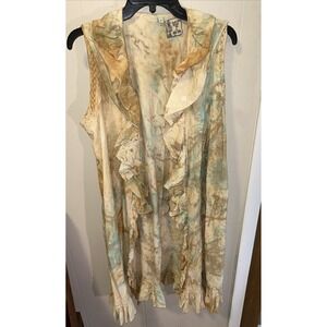 Handmade Rare Bird Shirt Sz M Sleeveless Ruffed Boho Distressed Long NOS!